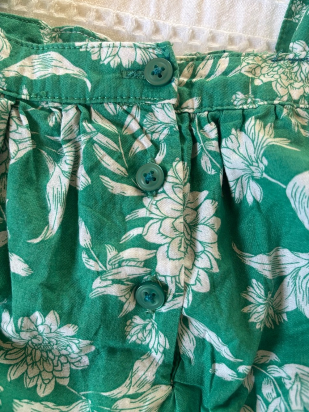 Janie and Jack Adorable Green Floral Sundress with White Print Size 6 - Picture 5 of 5